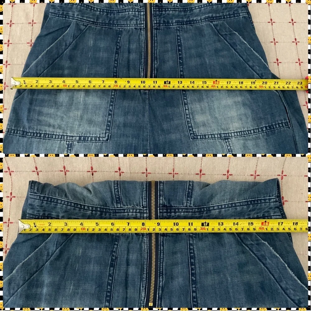 Sandrine Rose FREE PEOPLE Deep Zip Denim Jumpsuit Slouchy Small Utility Style - Picture 11 of 11